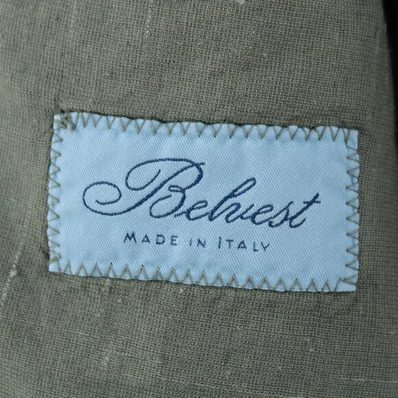 Belvest NWT Cotton / Linen / Silk Blend Sport Coat Size 50R (40R US) In Green